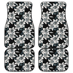 Lily Floral Pattern Print Front and Back Car Floor Mats