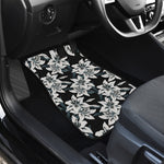 Lily Floral Pattern Print Front and Back Car Floor Mats