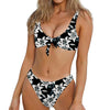 Lily Floral Pattern Print Front Bow Tie Bikini