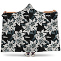 Lily Floral Pattern Print Hooded Blanket