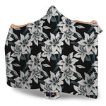 Lily Floral Pattern Print Hooded Blanket