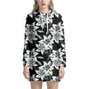 Lily Floral Pattern Print Hoodie Dress