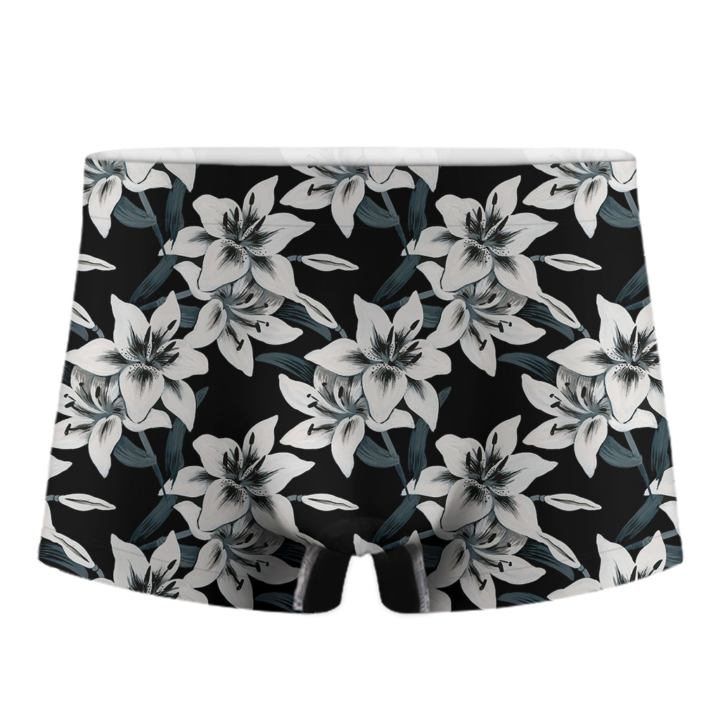 Lily Floral Pattern Print Men's Boxer Briefs