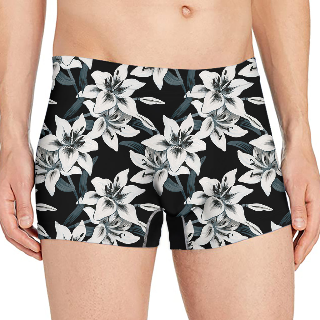 Lily Floral Pattern Print Men's Boxer Briefs