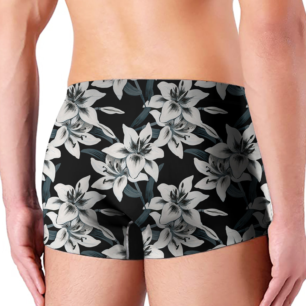 Lily Floral Pattern Print Men's Boxer Briefs