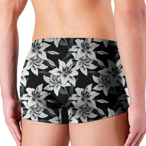 Lily Floral Pattern Print Men's Boxer Briefs