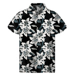 Lily Floral Pattern Print Men's Short Sleeve Shirt