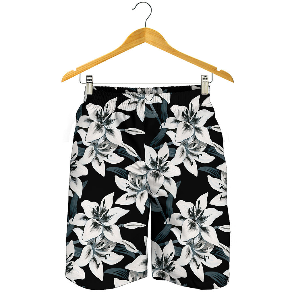 Lily Floral Pattern Print Men's Shorts