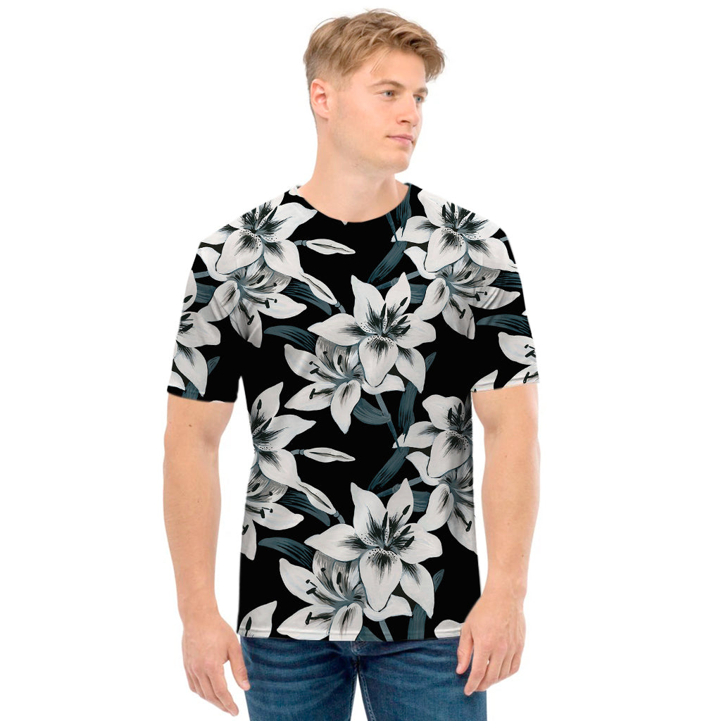 Lily Floral Pattern Print Men's T-Shirt