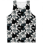 Lily Floral Pattern Print Men's Tank Top