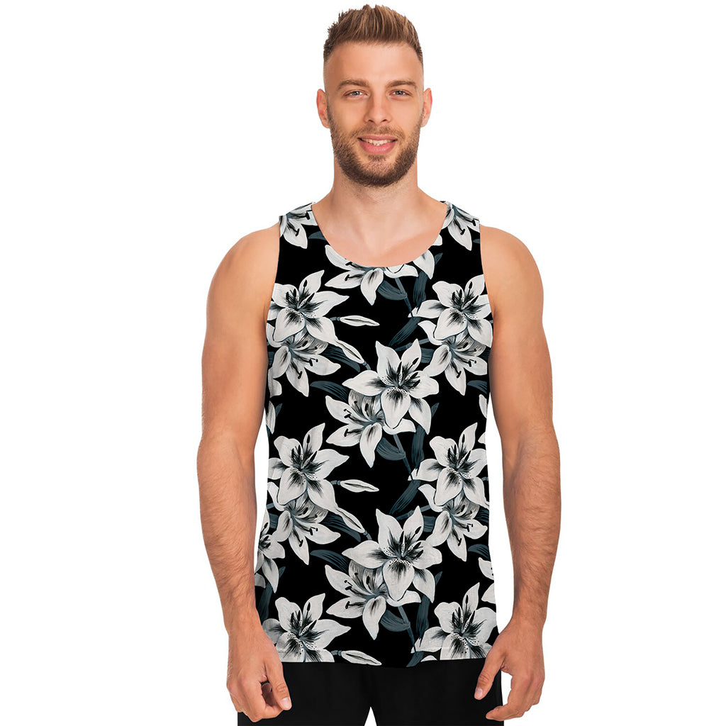 Lily Floral Pattern Print Men's Tank Top