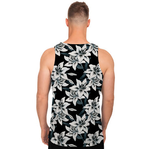 Lily Floral Pattern Print Men's Tank Top