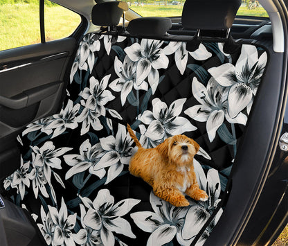 Lily Floral Pattern Print Pet Car Back Seat Cover