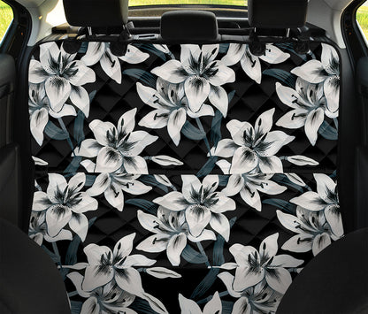 Lily Floral Pattern Print Pet Car Back Seat Cover