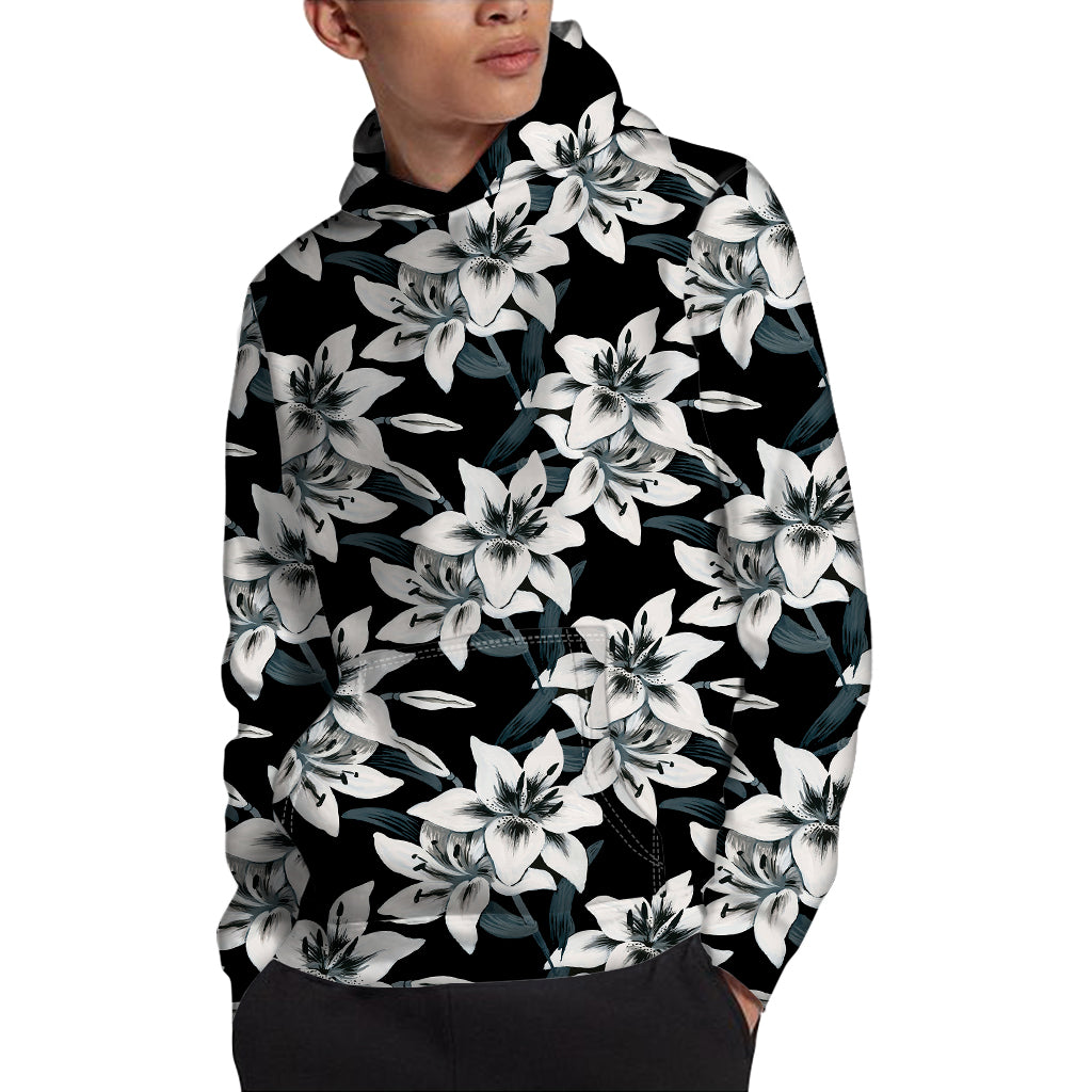 Lily Floral Pattern Print Pullover Hoodie