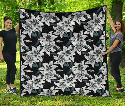 Lily Floral Pattern Print Quilt