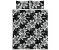 Lily Floral Pattern Print Quilt Bed Set