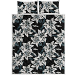 Lily Floral Pattern Print Quilt Bed Set
