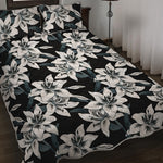 Lily Floral Pattern Print Quilt Bed Set