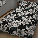 Lily Floral Pattern Print Quilt Bed Set