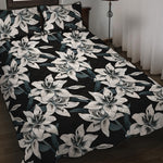 Lily Floral Pattern Print Quilt Bed Set