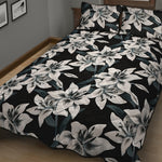 Lily Floral Pattern Print Quilt Bed Set