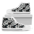 Lily Floral Pattern Print White High Top Sneakers