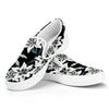 Lily Floral Pattern Print White Slip On Shoes