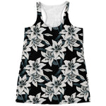 Lily Floral Pattern Print Women's Racerback Tank Top