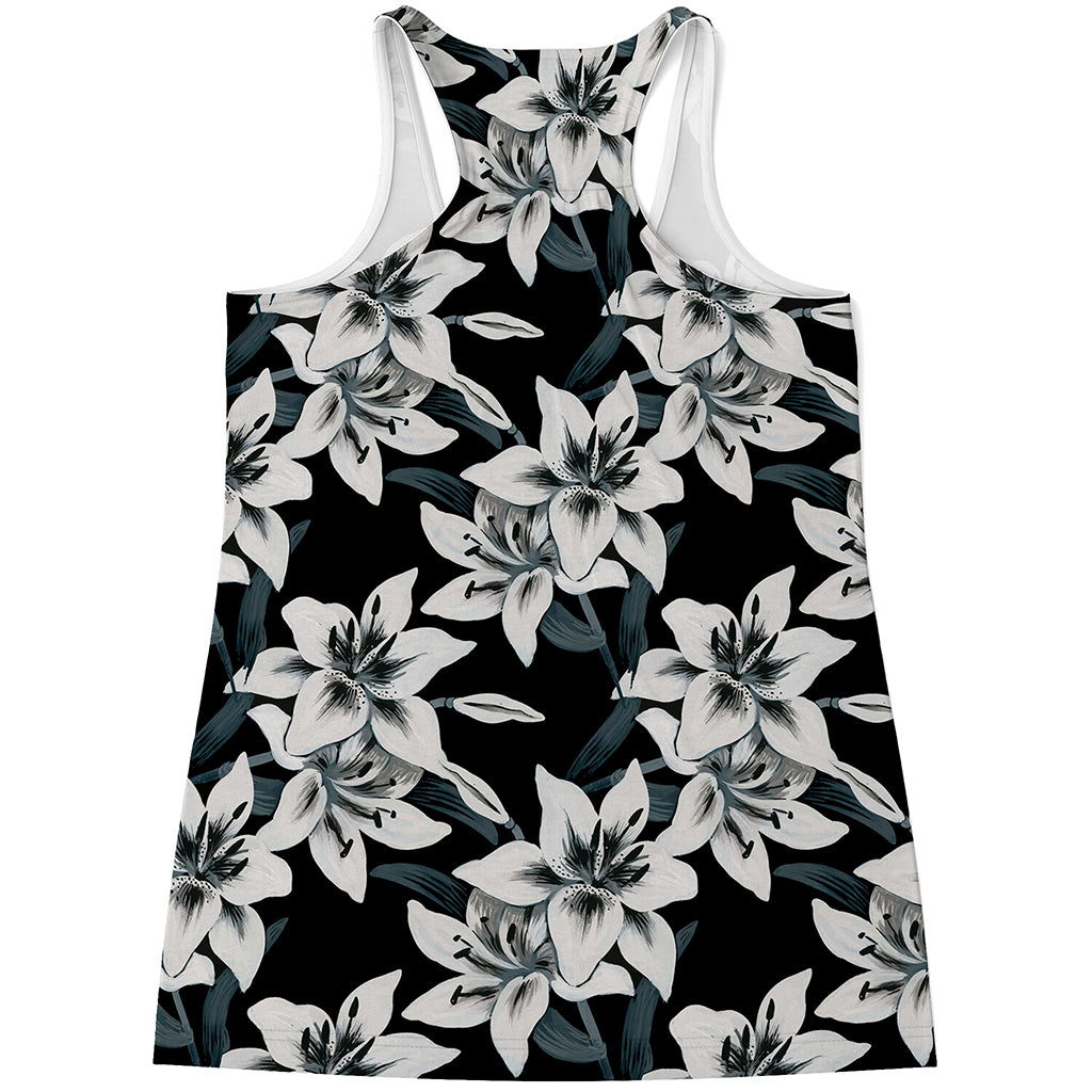 Lily Floral Pattern Print Women's Racerback Tank Top