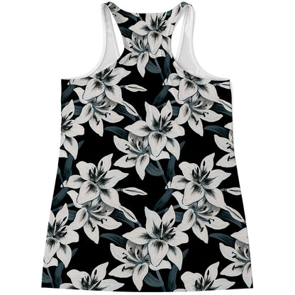 Lily Floral Pattern Print Women's Racerback Tank Top
