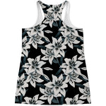 Lily Floral Pattern Print Women's Racerback Tank Top