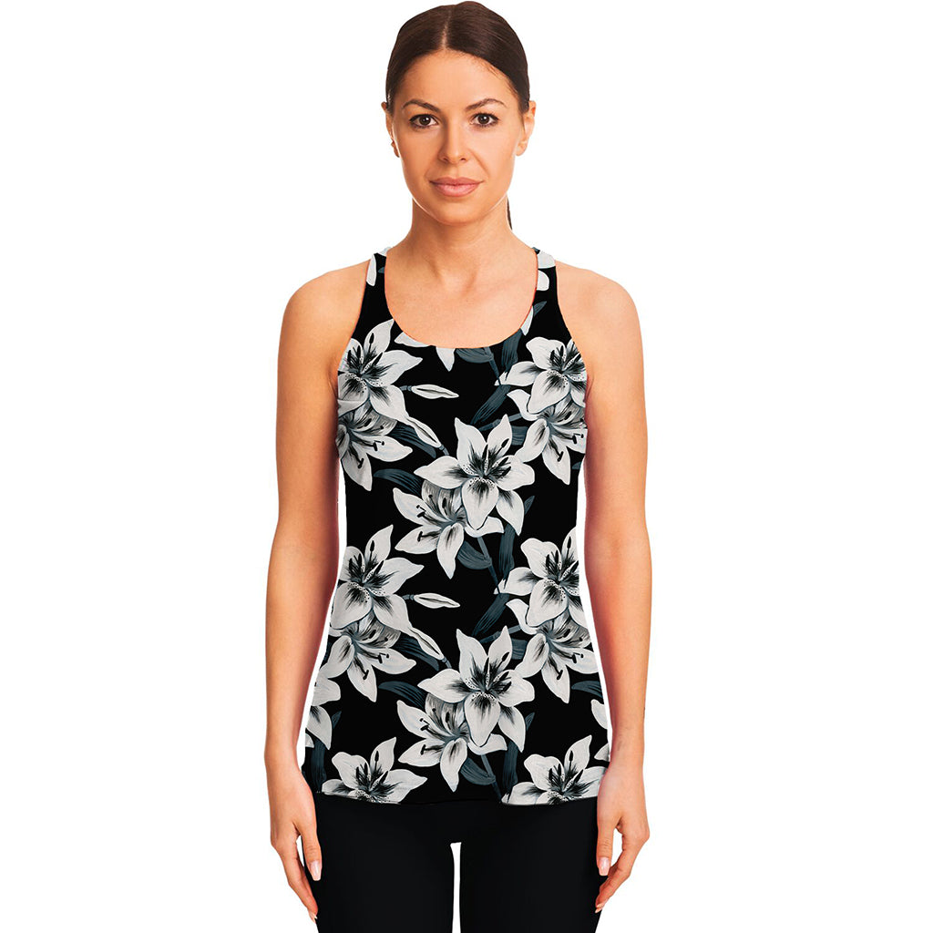 Lily Floral Pattern Print Women's Racerback Tank Top