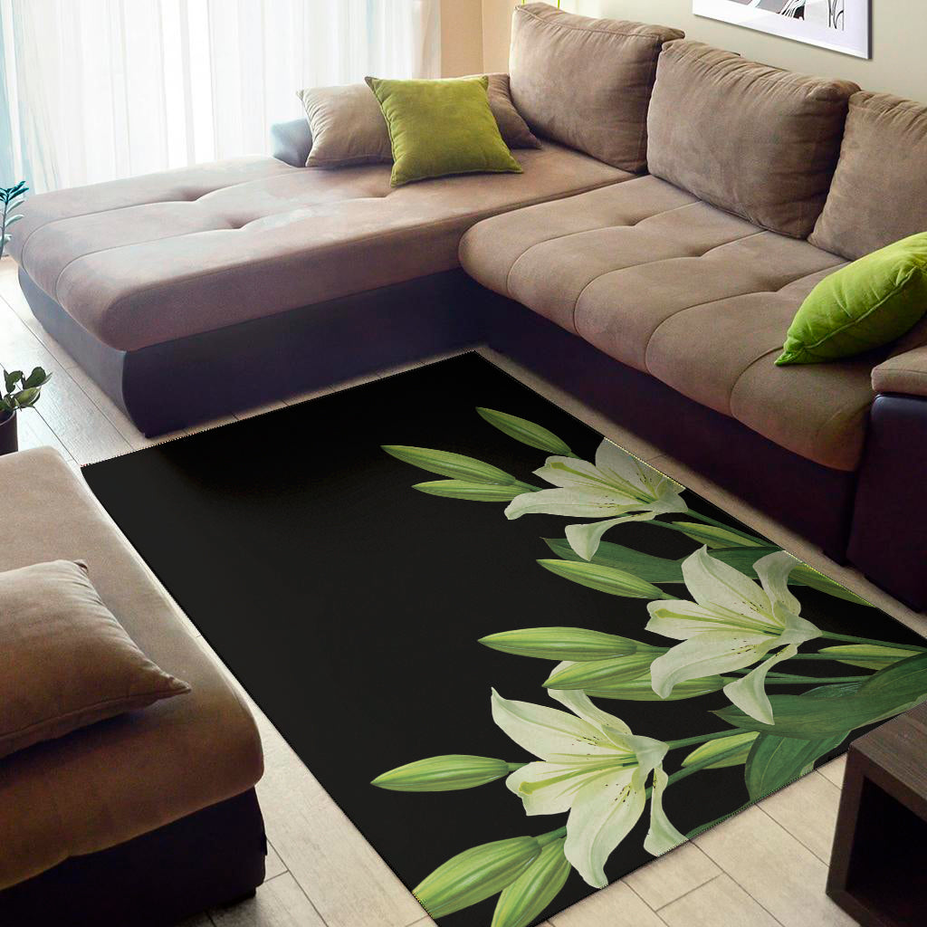 Lily Floral Print Area Rug