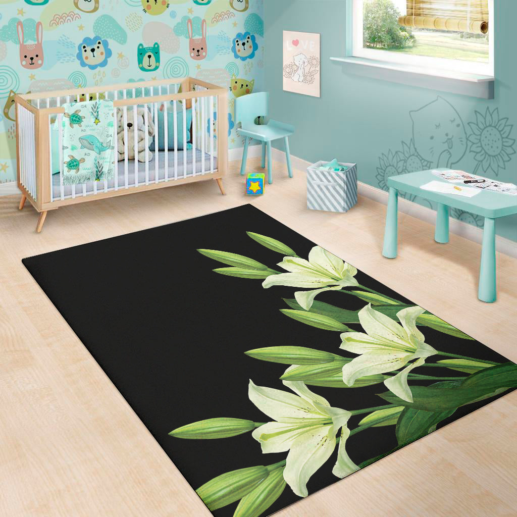 Lily Floral Print Area Rug