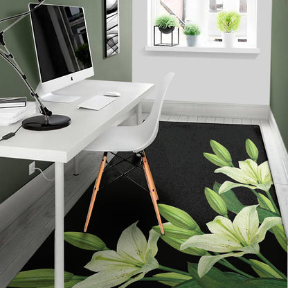 Lily Floral Print Area Rug