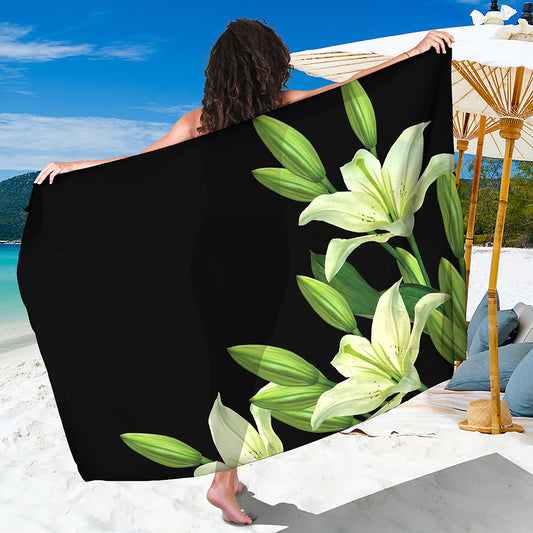 Lily Floral Print Beach Sarong Wrap