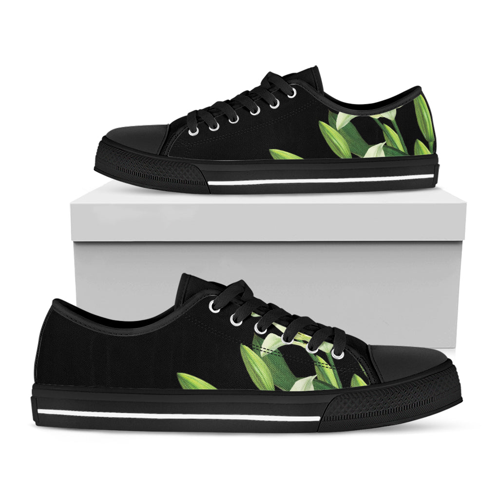 Lily Floral Print Black Low Top Shoes 