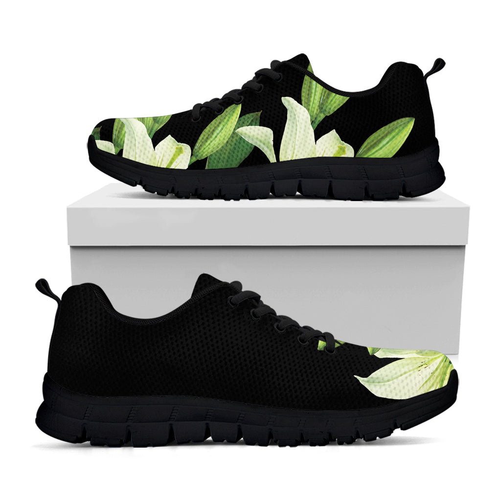 Lily Floral Print Black Sneakers