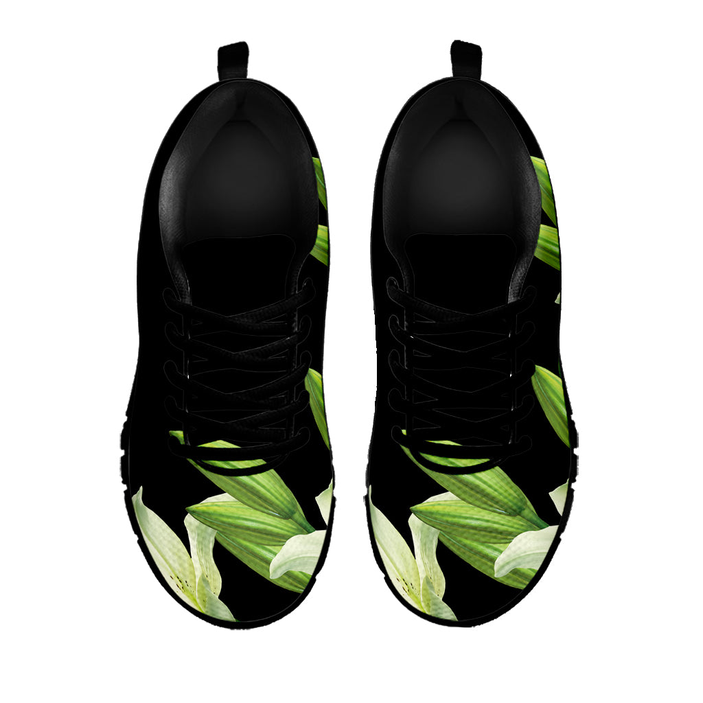 Lily Floral Print Black Sneakers