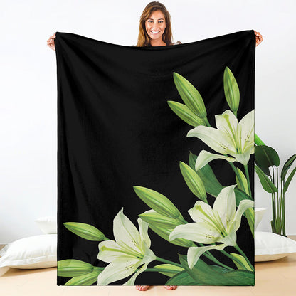 Lily Floral Print Blanket