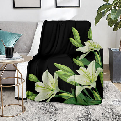 Lily Floral Print Blanket
