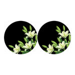 Lily Floral Print Car Coasters