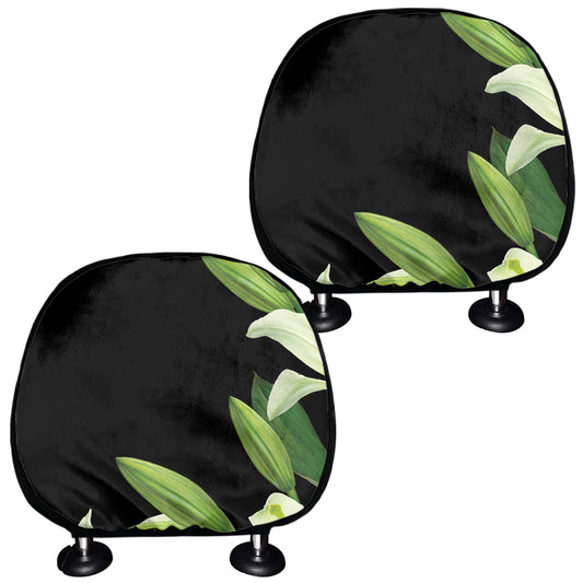 Lily Floral Print Car Headrest Covers