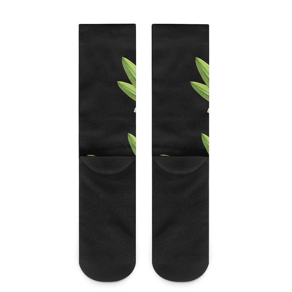 Lily Floral Print Crew Socks