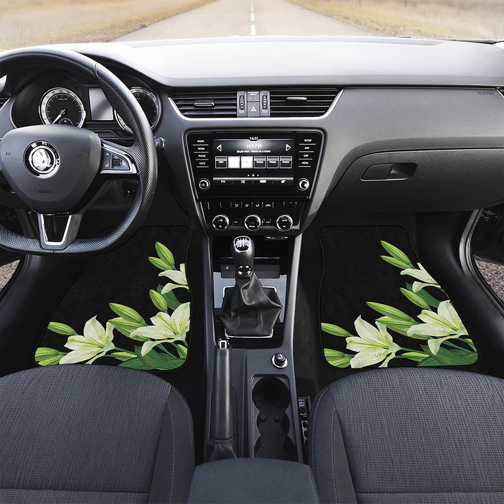 Lily Floral Print Front and Back Car Floor Mats