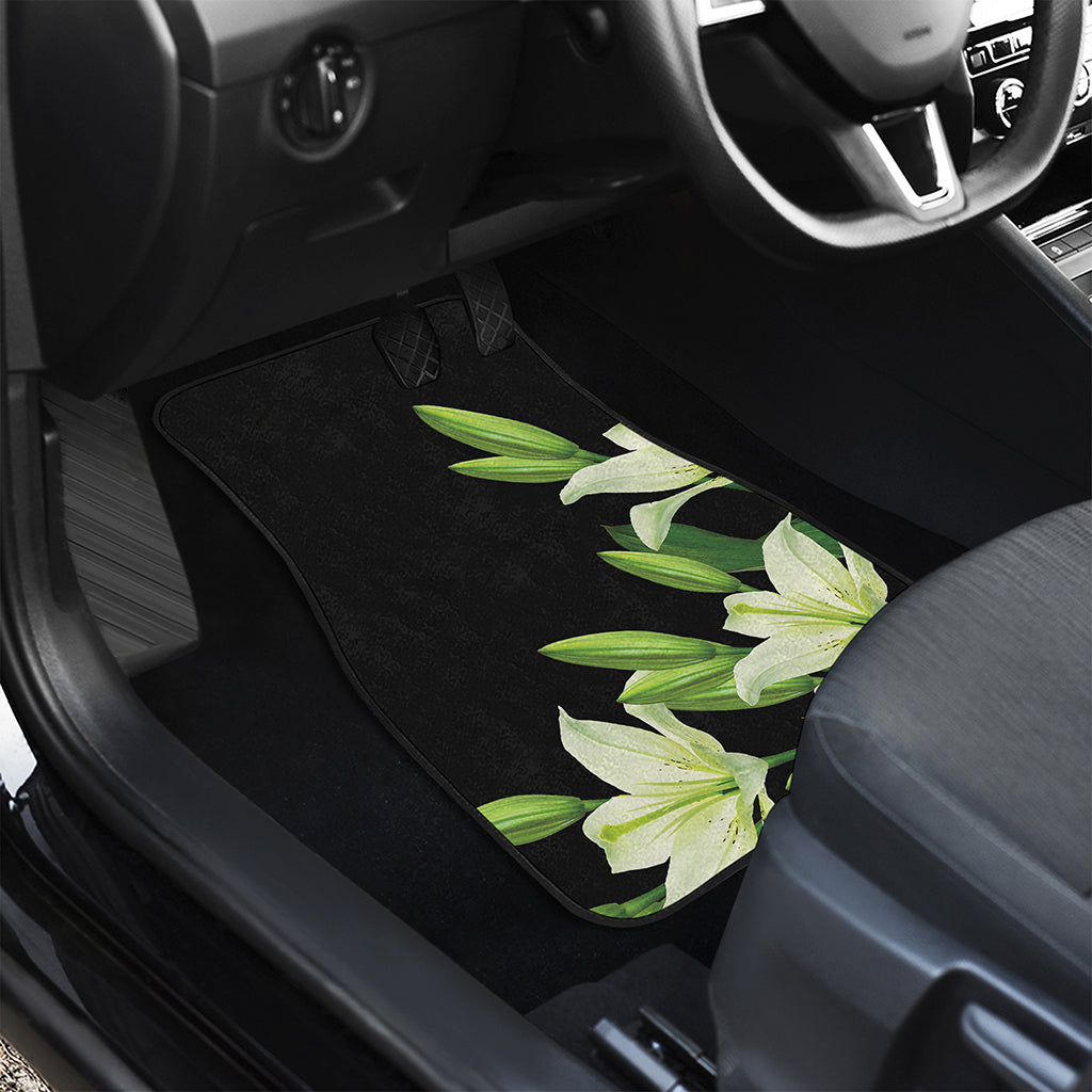 Lily Floral Print Front and Back Car Floor Mats