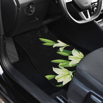 Lily Floral Print Front Car Floor Mats