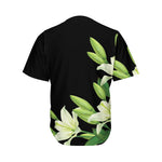 Lily Floral Print Men's Baseball Jersey