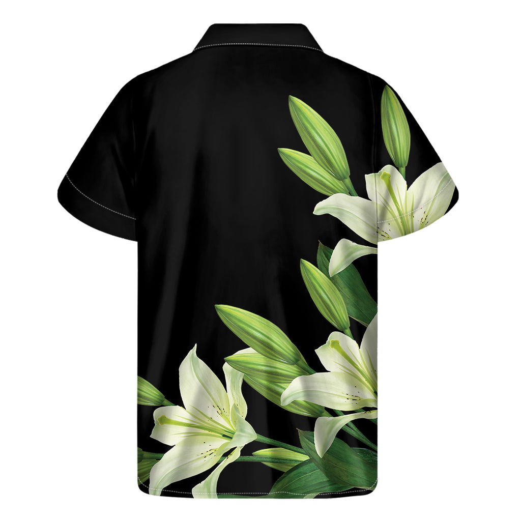 Lily Floral Print Men's Short Sleeve Shirt